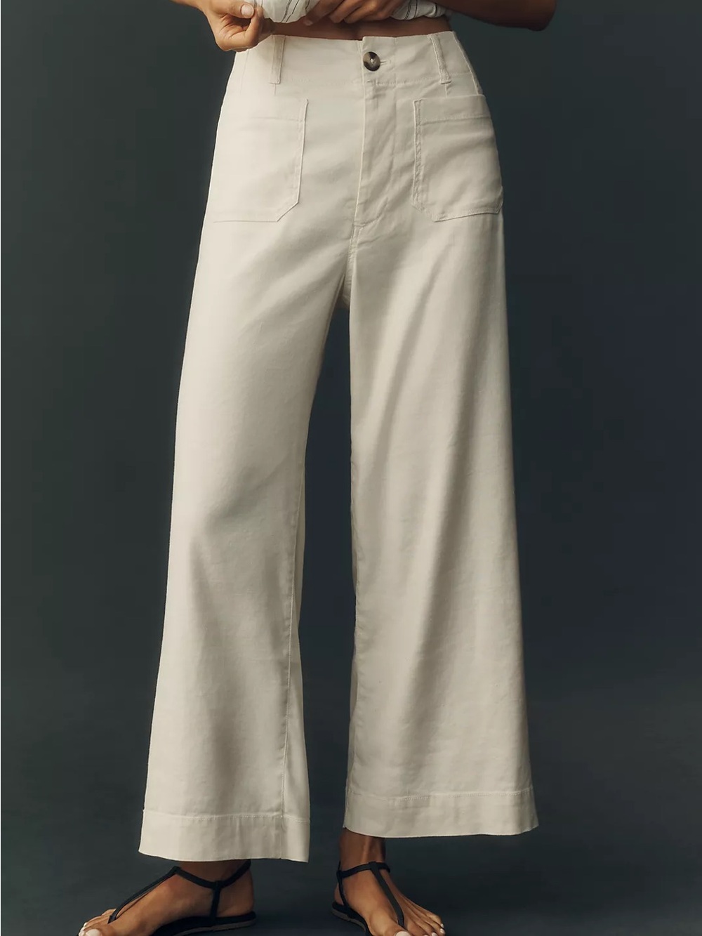 Maeve Colette European Linen Stretch High-Rise Wide-Leg Pants Women’s 30 Petite - Picture 5 of 13